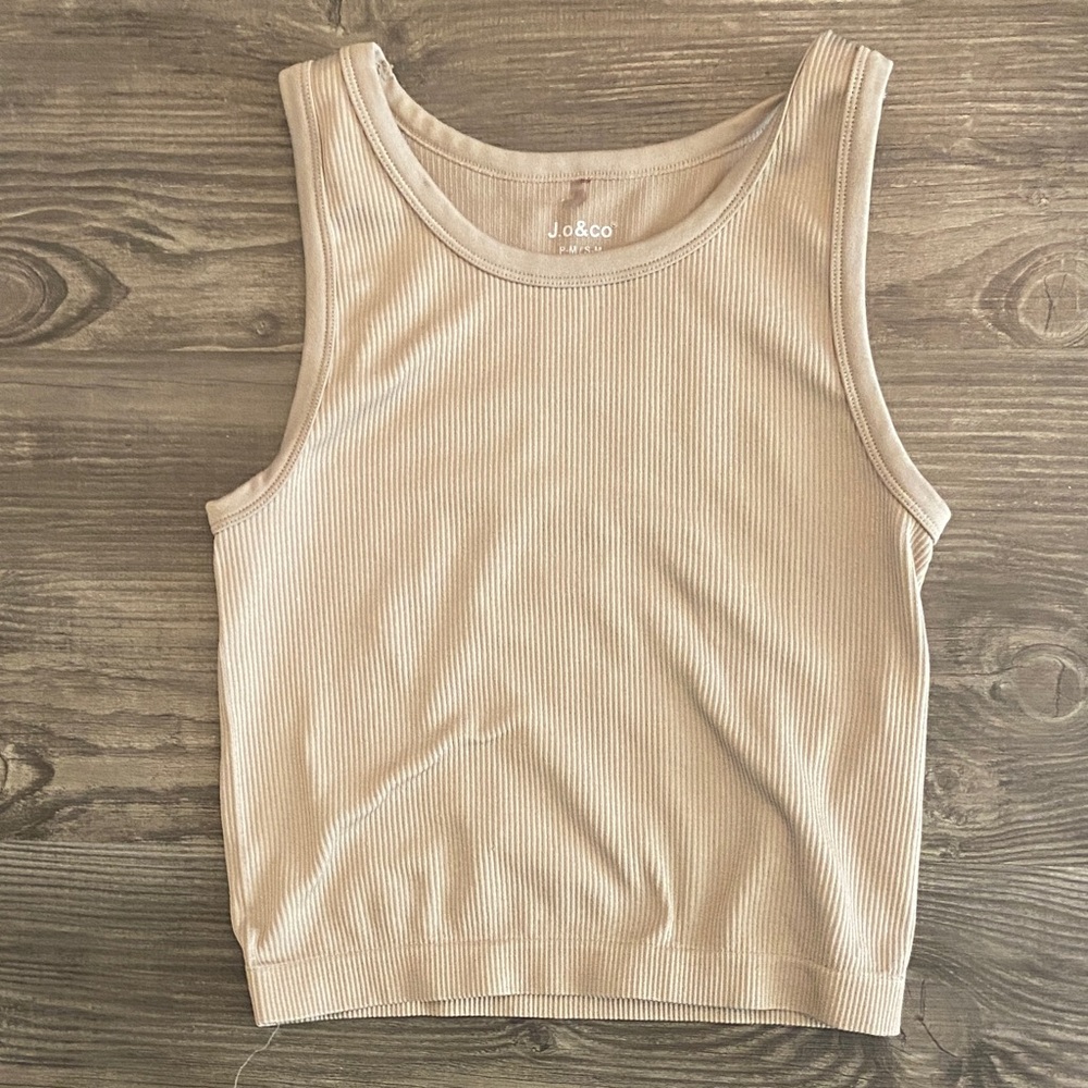 Women's Tan Ribbed Tank Top